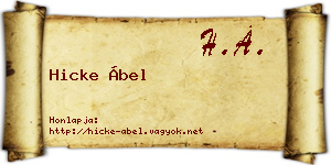 Hicke Ábel névjegykártya
